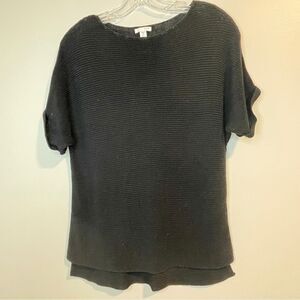 J. Jill Black Linen blend Short Sleeve Summer sweater
